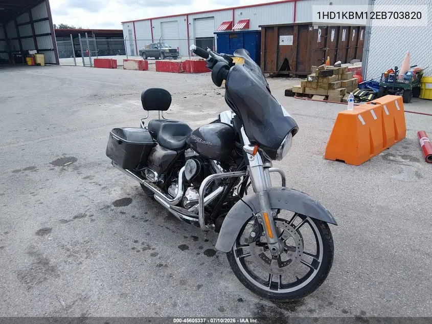 2014 Harley-Davidson Flhx Street Glide VIN: 1HD1KBM12EB703820 Lot: 45605337