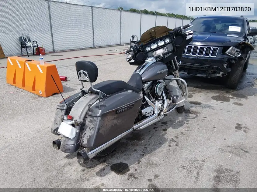 2014 Harley-Davidson Flhx Street Glide VIN: 1HD1KBM12EB703820 Lot: 45605337