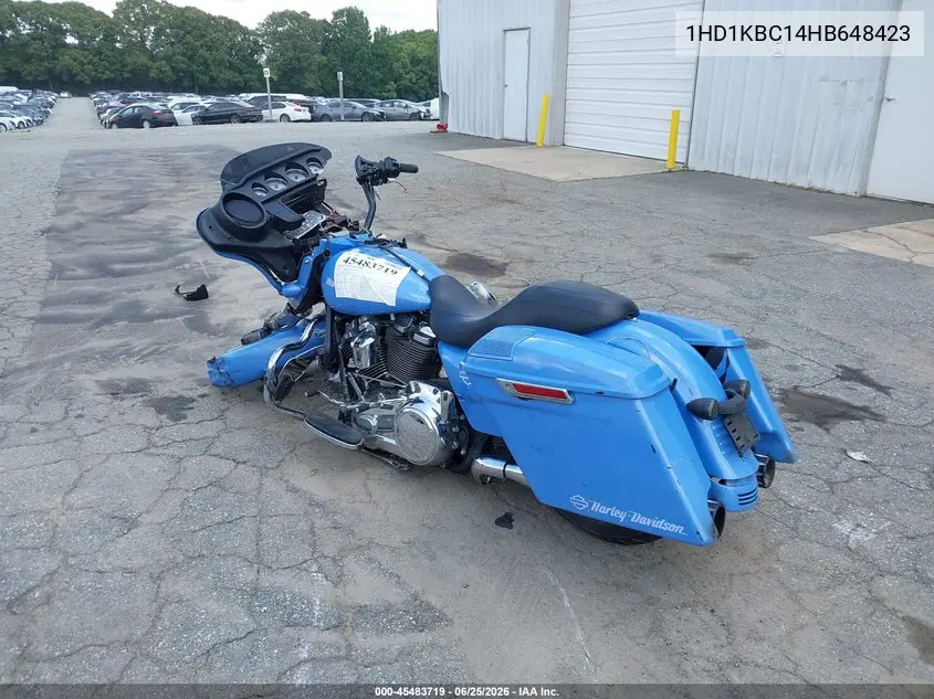 2017 Harley-Davidson Flhx Street Glide VIN: 1HD1KBC14HB648423 Lot: 45483719