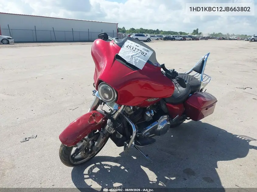 2018 Harley-Davidson Flhx Street Glide VIN: 1HD1KBC12JB663802 Lot: 45327702