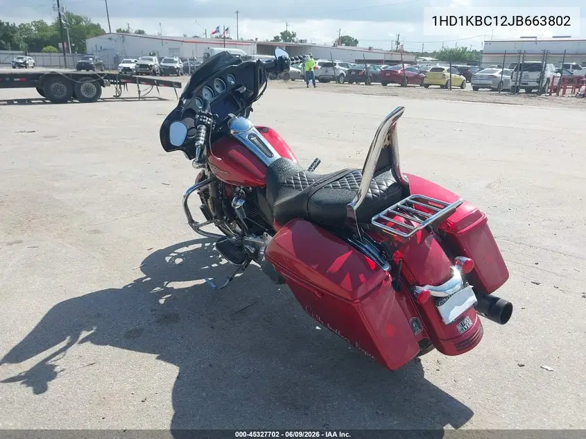 2018 Harley-Davidson Flhx Street Glide VIN: 1HD1KBC12JB663802 Lot: 45327702