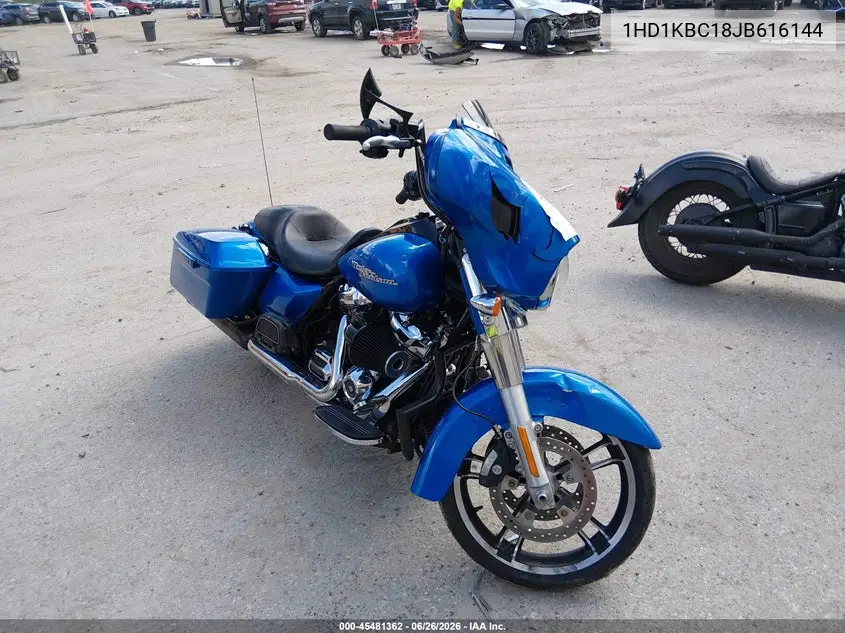 2018 Harley-Davidson Flhx Street Glide VIN: 1HD1KBC18JB616144 Lot: 45481362