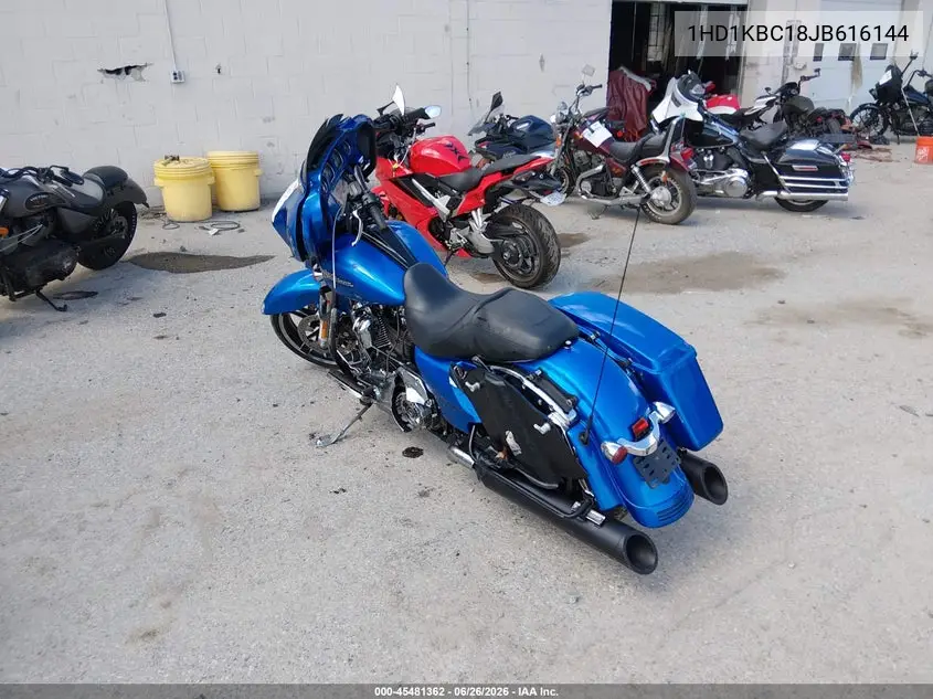 2018 Harley-Davidson Flhx Street Glide VIN: 1HD1KBC18JB616144 Lot: 45481362