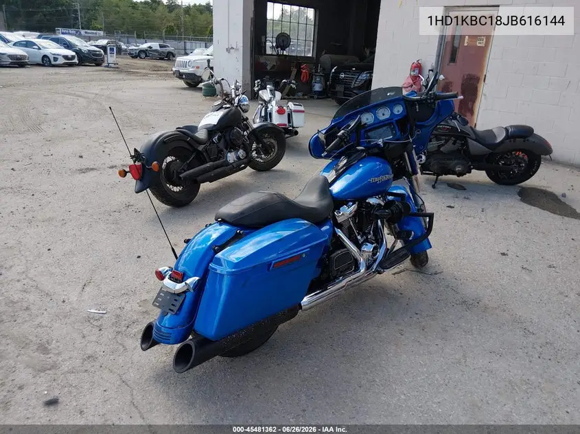 2018 Harley-Davidson Flhx Street Glide VIN: 1HD1KBC18JB616144 Lot: 45481362