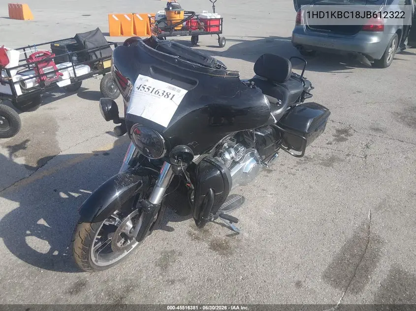 2018 Harley-Davidson Flhx Street Glide VIN: 1HD1KBC18JB612322 Lot: 45516381