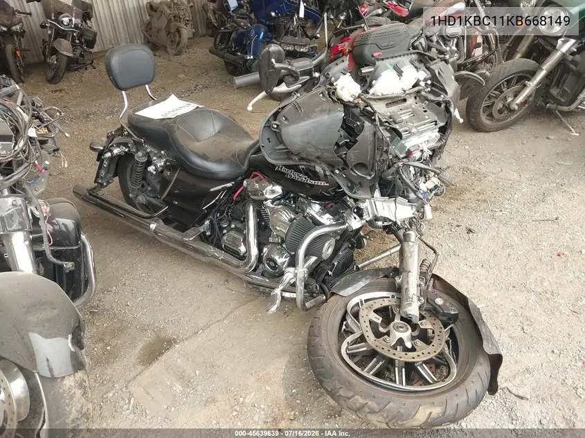 2019 Harley-Davidson Flhx VIN: 1HD1KBC11KB668149 Lot: 45639639