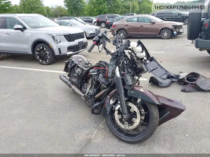 2022 Harley-Davidson Flhxs VIN: 1HD1KRP17NB649953 Lot: 45398367