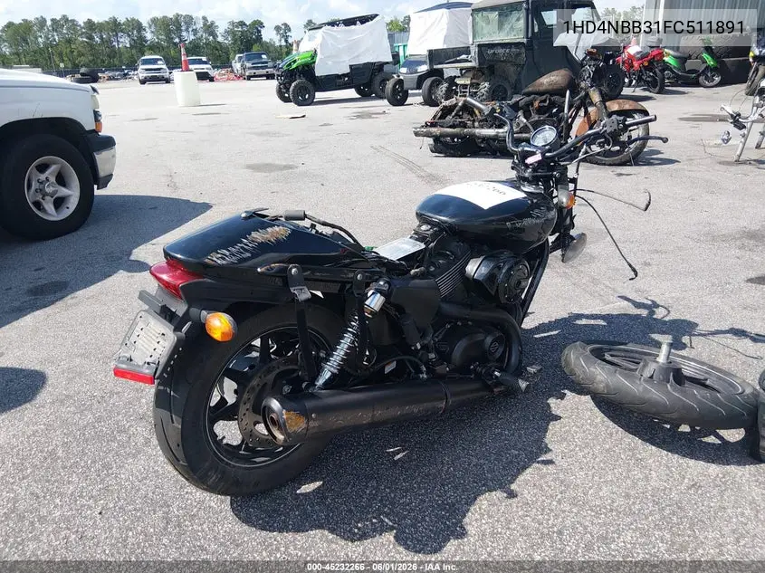 2015 Harley-Davidson Xg750 VIN: 1HD4NBB31FC511891 Lot: 45232266