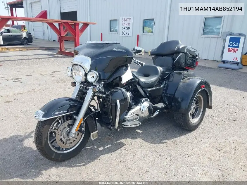 2010 Harley-Davidson Flhtcutg VIN: 1HD1MAM14AB852194 Lot: 44431836