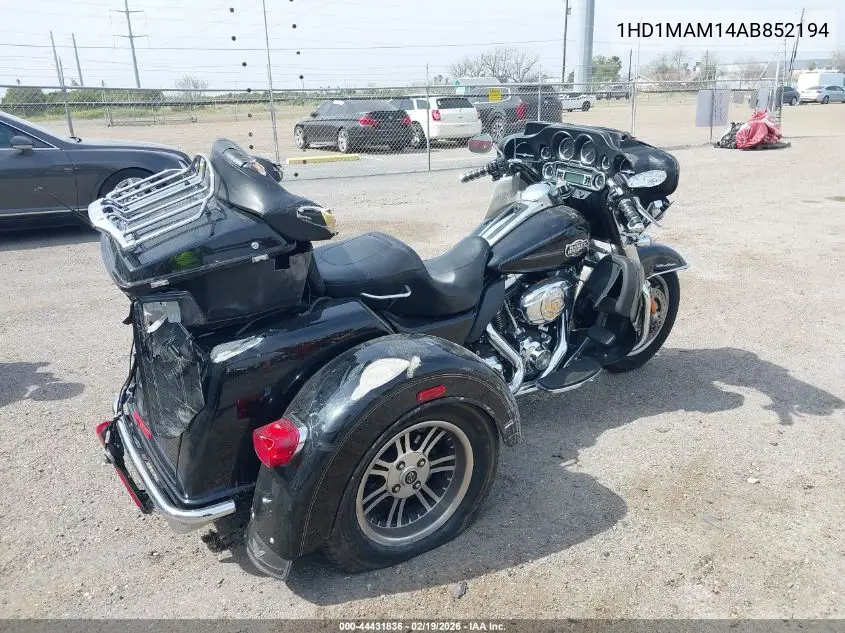 2010 Harley-Davidson Flhtcutg VIN: 1HD1MAM14AB852194 Lot: 44431836