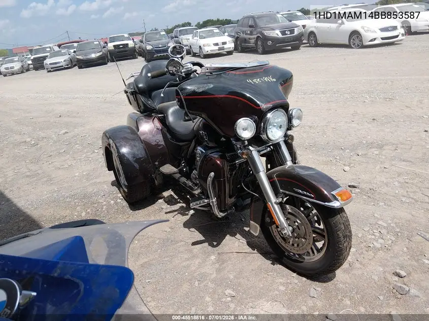 2011 Harley-Davidson Flhtcutg VIN: 1HD1MAM14BB853587 Lot: 45518816