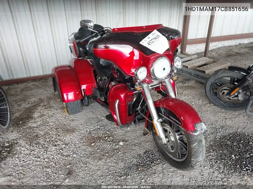 2012 Harley-Davidson Flhtcutg Tri Glide Ultra Classic VIN: 1HD1MAM17CB851656 Lot: 45279419