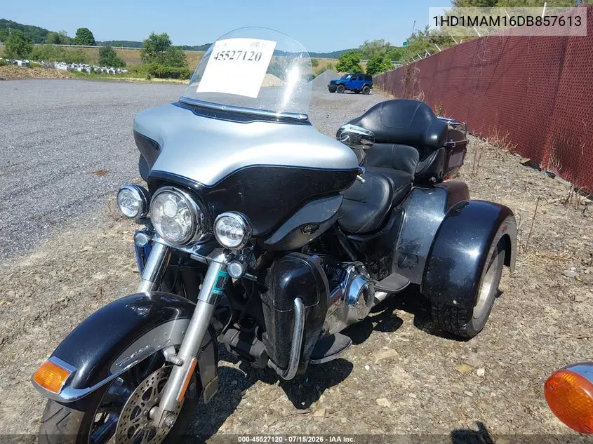 2013 Harley-Davidson Flhtcutg Tri Glide Ultra Classic VIN: 1HD1MAM16DB857613 Lot: 45527120