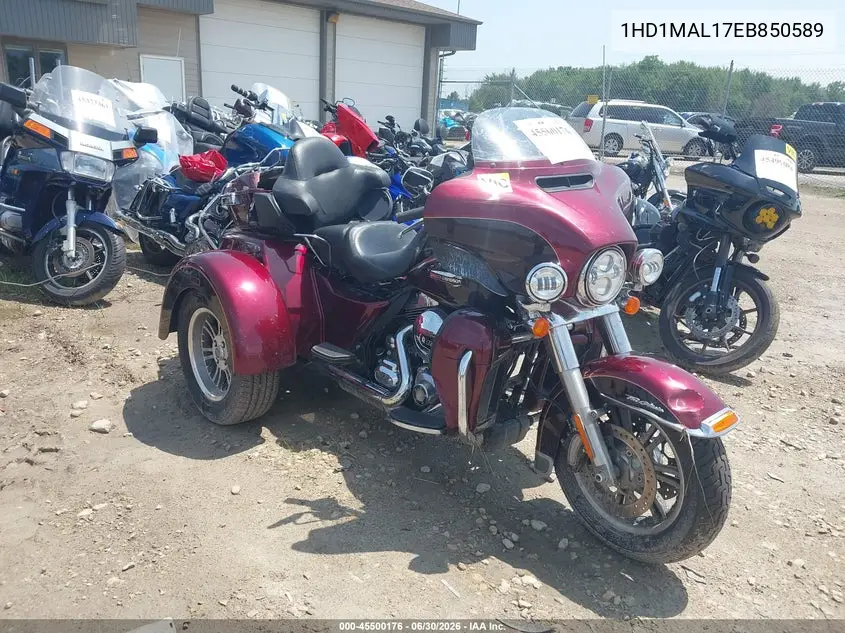 2014 Harley-Davidson Flhtcutg Tri Glide Ultra VIN: 1HD1MAL17EB850589 Lot: 45500176