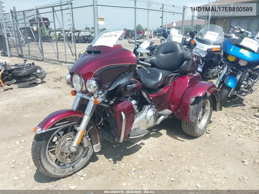 2014 Harley-Davidson Flhtcutg Tri Glide Ultra VIN: 1HD1MAL17EB850589 Lot: 45500176