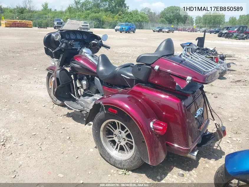 2014 Harley-Davidson Flhtcutg Tri Glide Ultra VIN: 1HD1MAL17EB850589 Lot: 45500176