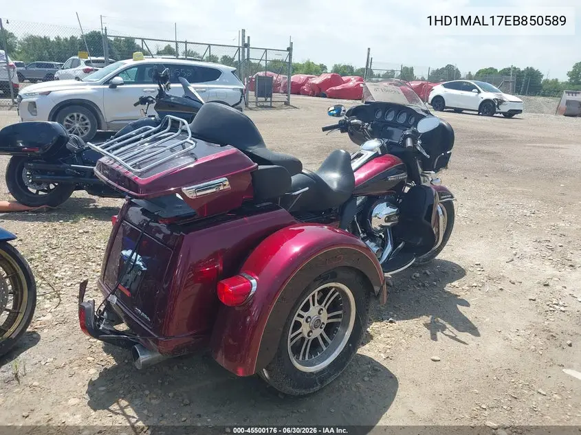 2014 Harley-Davidson Flhtcutg Tri Glide Ultra VIN: 1HD1MAL17EB850589 Lot: 45500176