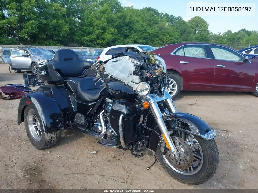 2015 Harley-Davidson Flhtcutg Tri Glide Ultra VIN: 1HD1MAL17FB858497 Lot: 45101532