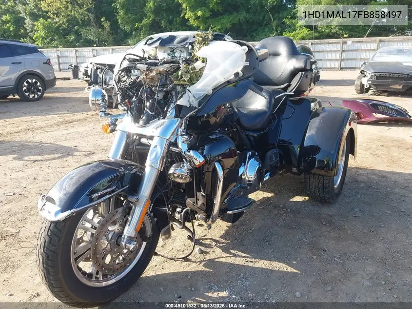 2015 Harley-Davidson Flhtcutg Tri Glide Ultra VIN: 1HD1MAL17FB858497 Lot: 45101532
