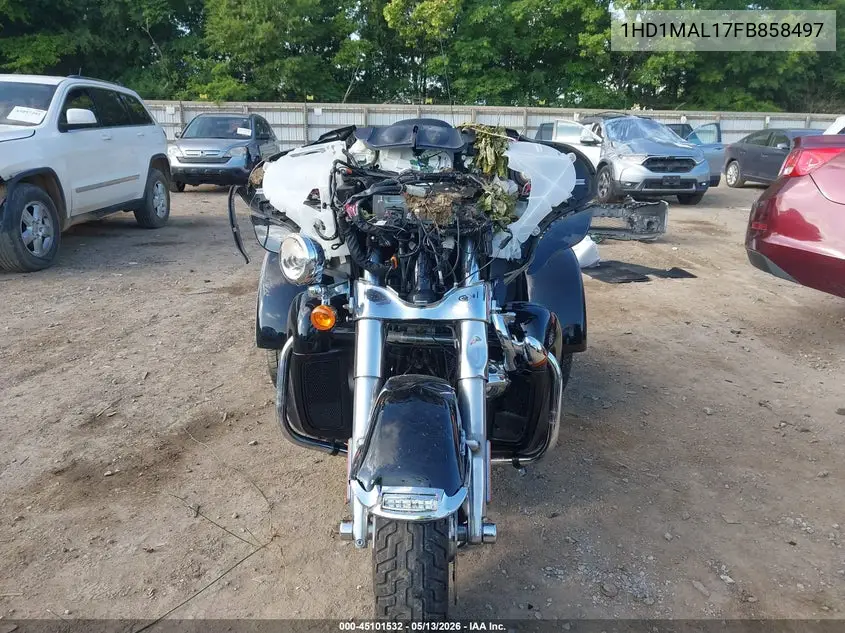 2015 Harley-Davidson Flhtcutg Tri Glide Ultra VIN: 1HD1MAL17FB858497 Lot: 45101532