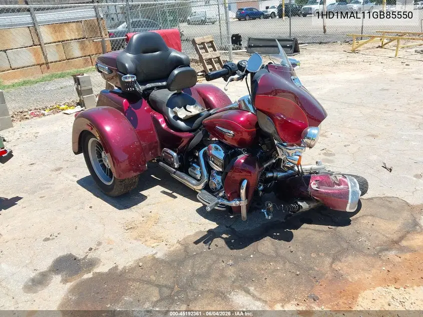 2016 Harley-Davidson Flhtcutg Tri Glide Ultra VIN: 1HD1MAL11GB85550 Lot: 45192361