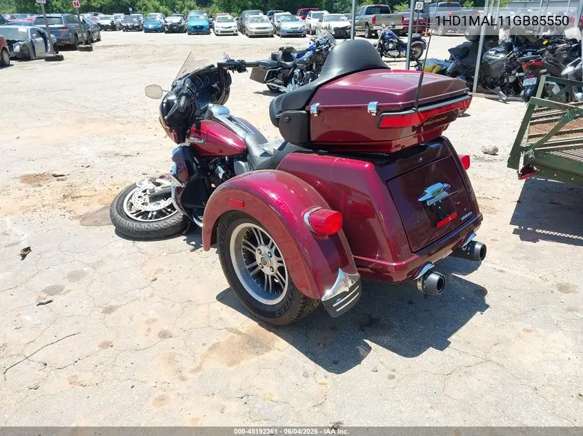 2016 Harley-Davidson Flhtcutg Tri Glide Ultra VIN: 1HD1MAL11GB85550 Lot: 45192361
