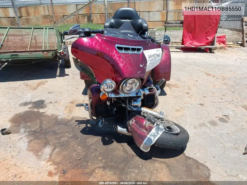 2016 Harley-Davidson Flhtcutg Tri Glide Ultra VIN: 1HD1MAL11GB85550 Lot: 45192361