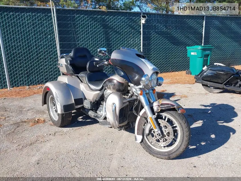 2018 Harley-Davidson Flhtcutg Tri Glide Ultra VIN: 1HD1MAD13JB854714 Lot: 45369693