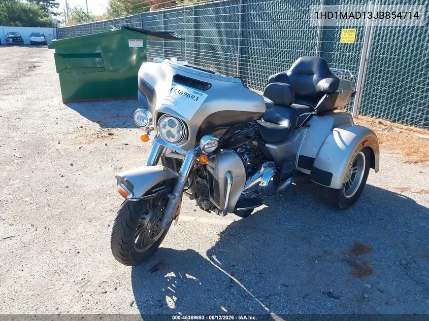 2018 Harley-Davidson Flhtcutg Tri Glide Ultra VIN: 1HD1MAD13JB854714 Lot: 45369693