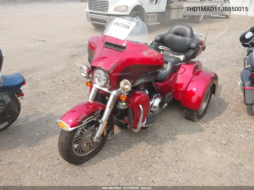 2018 Harley-Davidson Flhtcutg Tri Glide Ultra VIN: 1HD1MAD11JB850015 Lot: 45622208