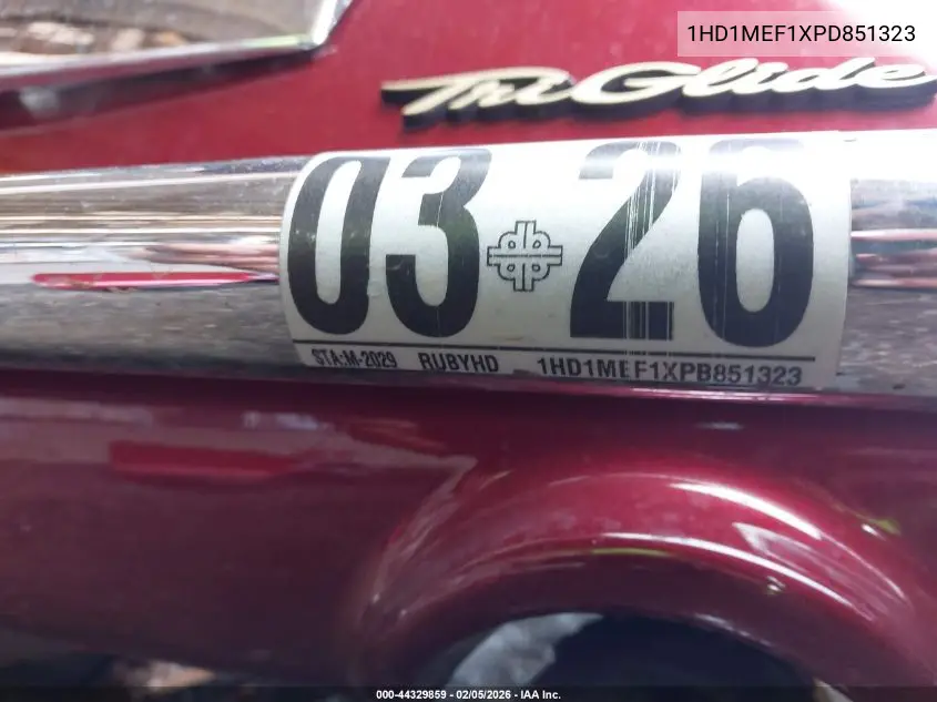 2023 Harley-Davidson Flhtcutganv VIN: 1HD1MEF1XPB851323 Lot: 44329859