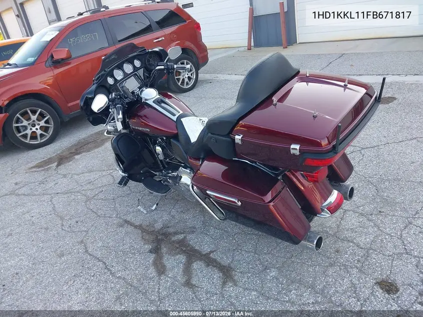 2015 Harley-Davidson Flhtkl Ultra Limited Low VIN: 1HD1KKL11FB671817 Lot: 45605990