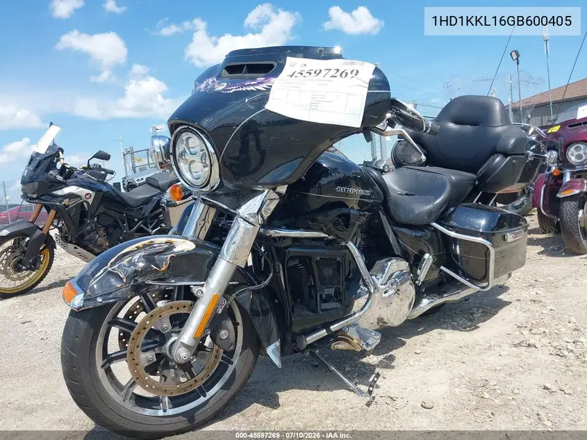 2016 Harley-Davidson Flhtkl Ultra Limited Low VIN: 1HD1KKL16GB600405 Lot: 45597269