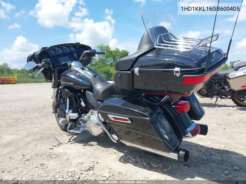 2016 Harley-Davidson Flhtkl Ultra Limited Low VIN: 1HD1KKL16GB600405 Lot: 45597269
