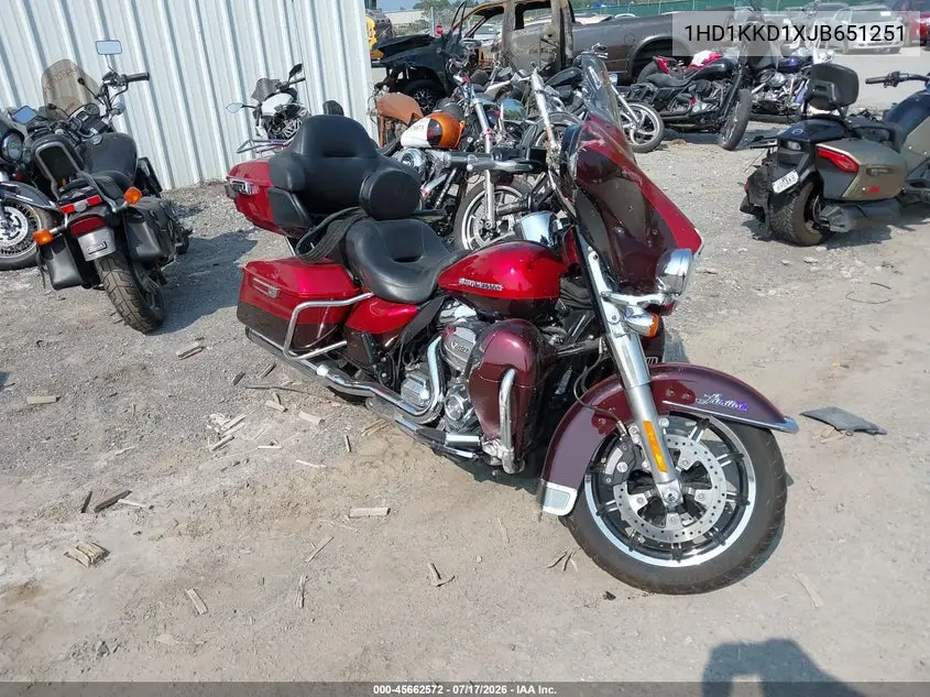 2018 Harley-Davidson Flhtkl Ultra Limited Low VIN: 1HD1KKD1XJB651251 Lot: 45662572