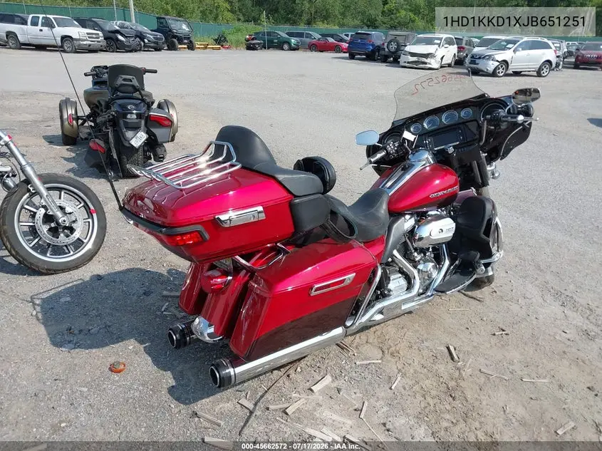 2018 Harley-Davidson Flhtkl Ultra Limited Low VIN: 1HD1KKD1XJB651251 Lot: 45662572