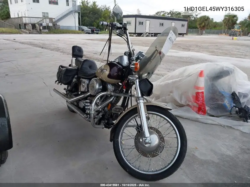 1998 Harley-Davidson Fxdwg Anniversary VIN: 1HD1GEL45WY316305 Lot: 43419561