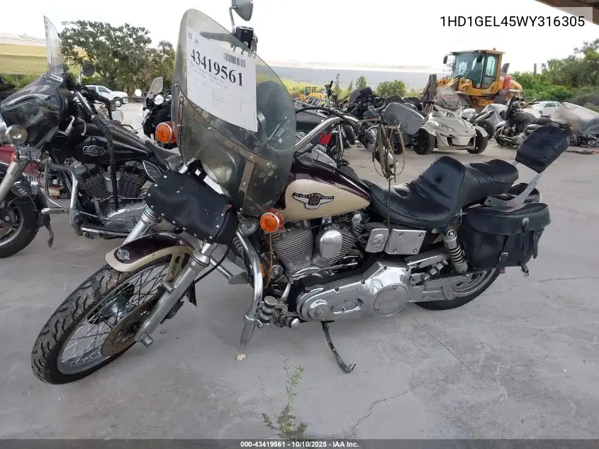 1998 Harley-Davidson Fxdwg Anniversary VIN: 1HD1GEL45WY316305 Lot: 43419561