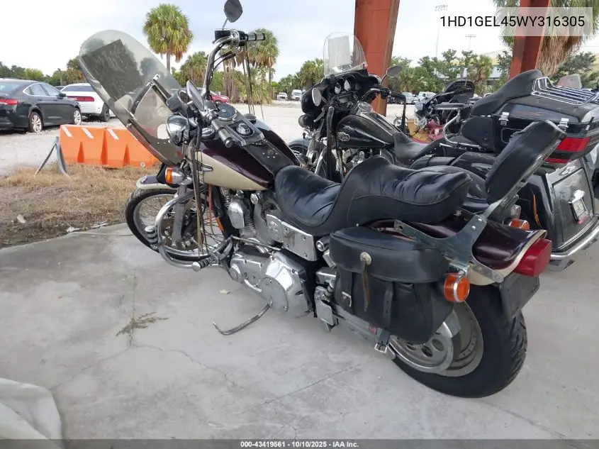1998 Harley-Davidson Fxdwg Anniversary VIN: 1HD1GEL45WY316305 Lot: 43419561