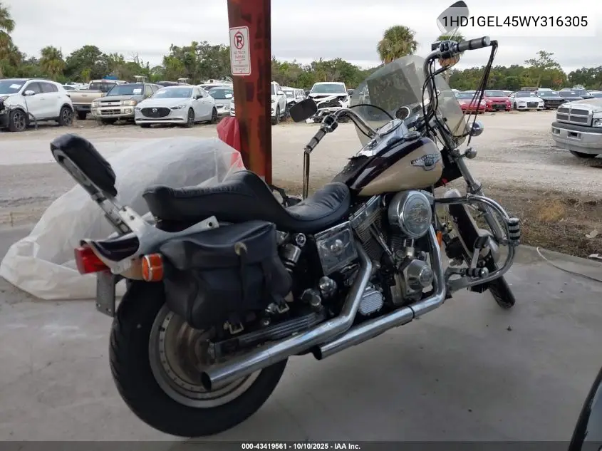 1998 Harley-Davidson Fxdwg Anniversary VIN: 1HD1GEL45WY316305 Lot: 43419561