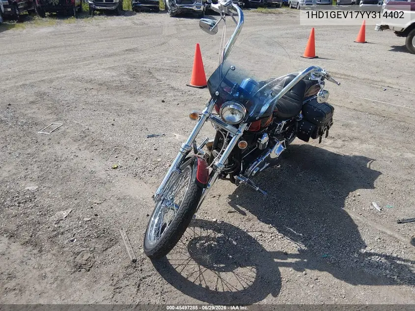2000 Harley-Davidson Fxdwg VIN: 1HD1GEV17YY314402 Lot: 45497285