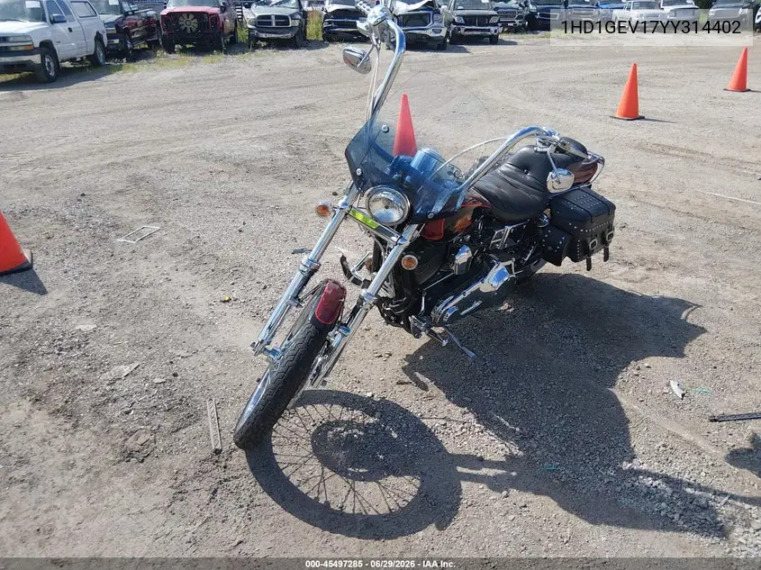 2000 Harley-Davidson Fxdwg VIN: 1HD1GEV17YY314402 Lot: 45497285
