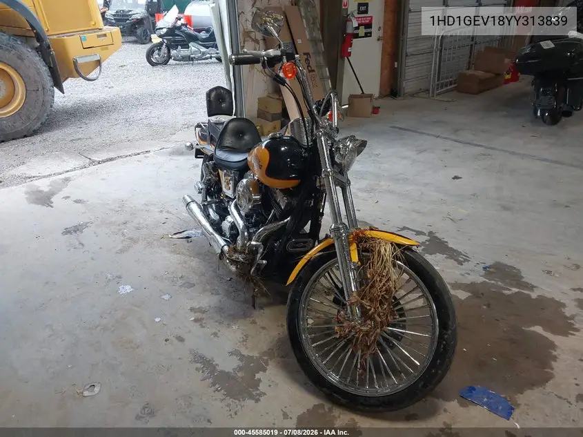 2000 Harley-Davidson Fxdwg VIN: 1HD1GEV18YY313839 Lot: 45585019