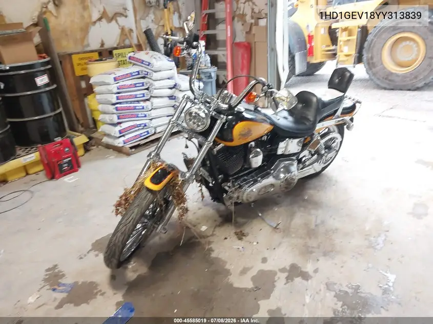 2000 Harley-Davidson Fxdwg VIN: 1HD1GEV18YY313839 Lot: 45585019
