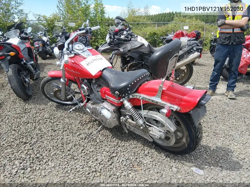 2001 Harley-Davidson Fxdwg2 VIN: 1HD1PBV121Y952030 Lot: 45431114