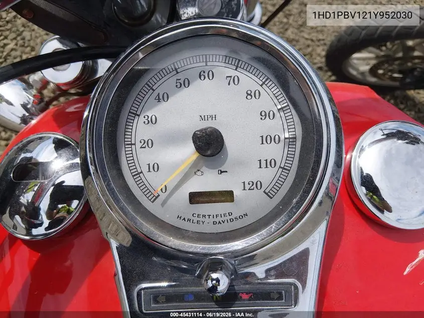 2001 Harley-Davidson Fxdwg2 VIN: 1HD1PBV121Y952030 Lot: 45431114