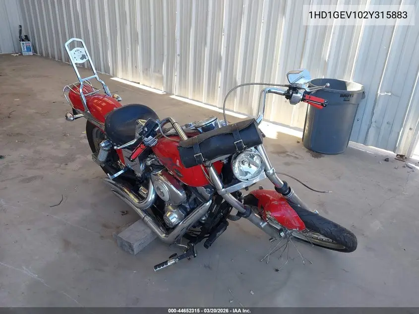 2002 Harley-Davidson Fxdwg VIN: 1HD1GEV102Y315883 Lot: 44652315