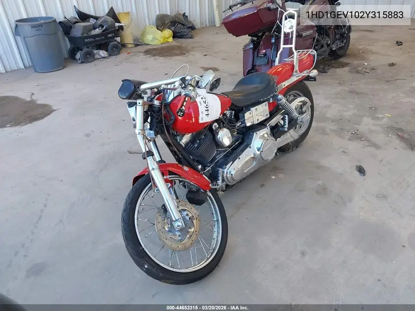 2002 Harley-Davidson Fxdwg VIN: 1HD1GEV102Y315883 Lot: 44652315