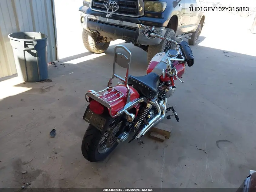 2002 Harley-Davidson Fxdwg VIN: 1HD1GEV102Y315883 Lot: 44652315