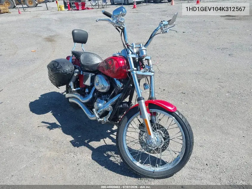 2004 Harley-Davidson Fxdwg VIN: 1HD1GEV104K312567 Lot: 45500402